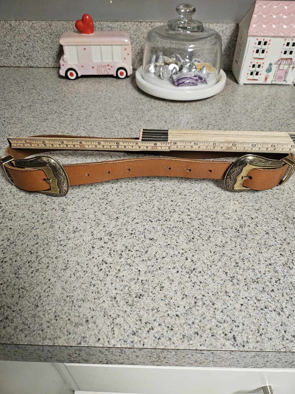 Anthropologie Tooled Leather Western Belt - Tan - Picture 7 of 12